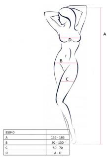 Passion Bs040 Bodystockings Čierna 2
