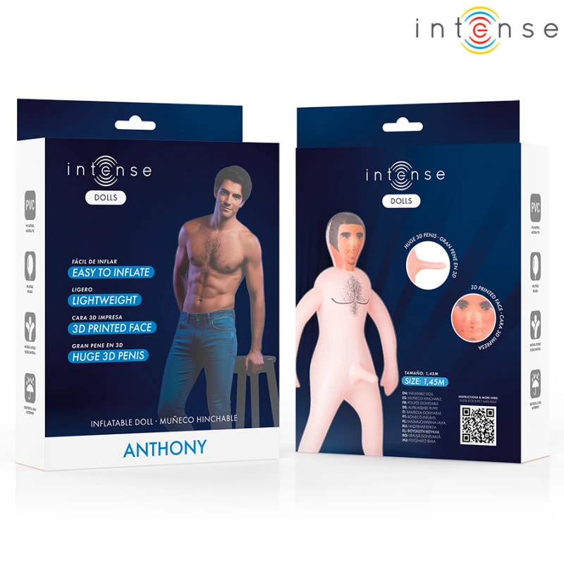 Intense dolls - anthony inflatable doll with 3d penis 3