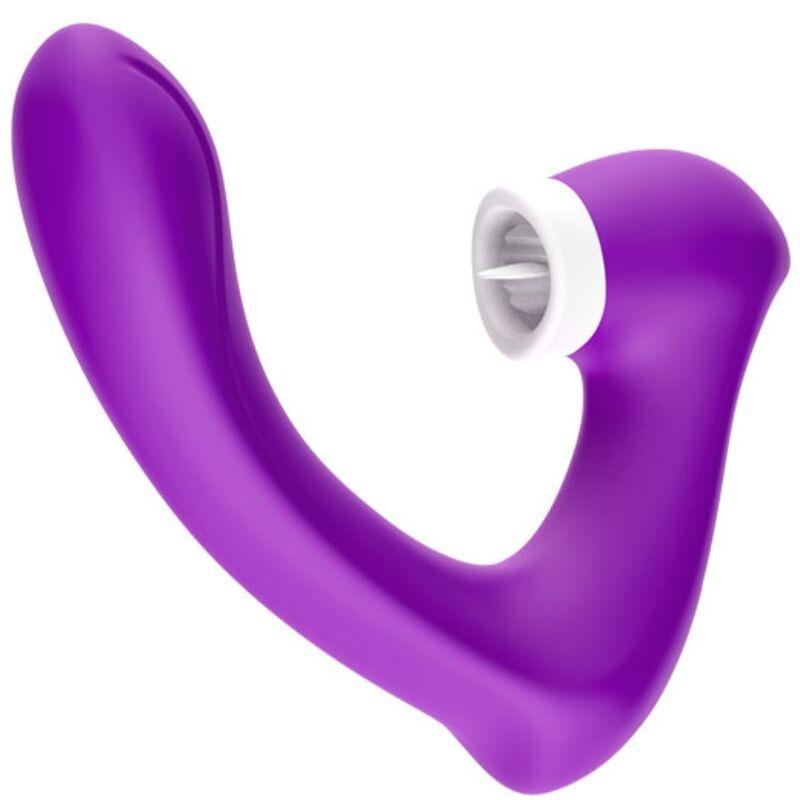 Armony - Secretkiss Licking Vibrating Clit & Vibrator Curved Purple