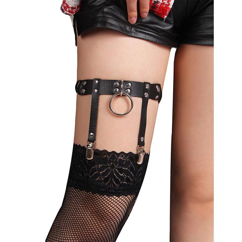 Subblime - 953744 adjustable leather punk garter black one size 1