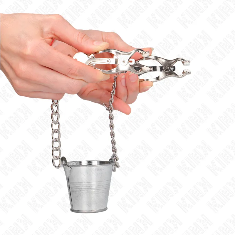 Kink - Nipple Clamps With A Bucket Silver 3