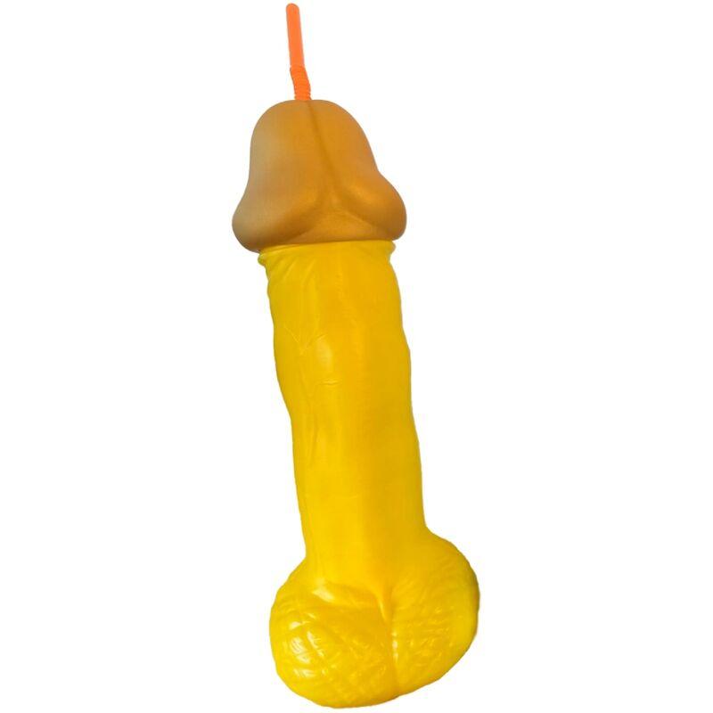 Diablo picante - yellow plastic penis glass