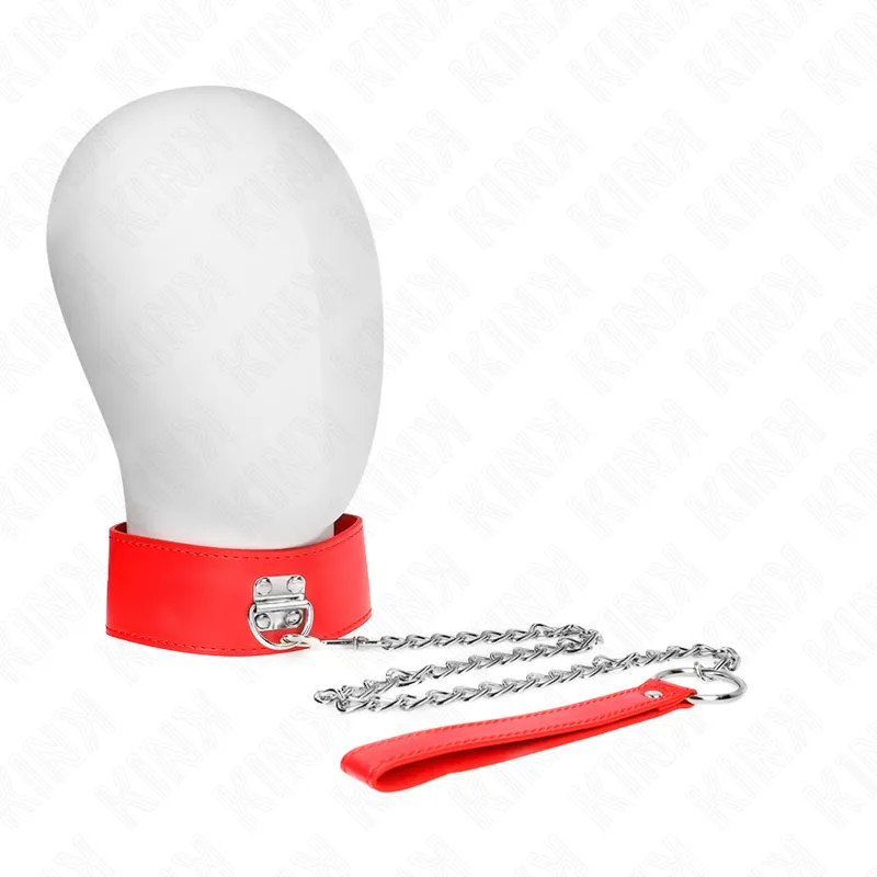 Kink - Necklace With Belt 65 Cm With Wide Red Strap Adjustable 33.5-41 Cm X 5 Cm 1