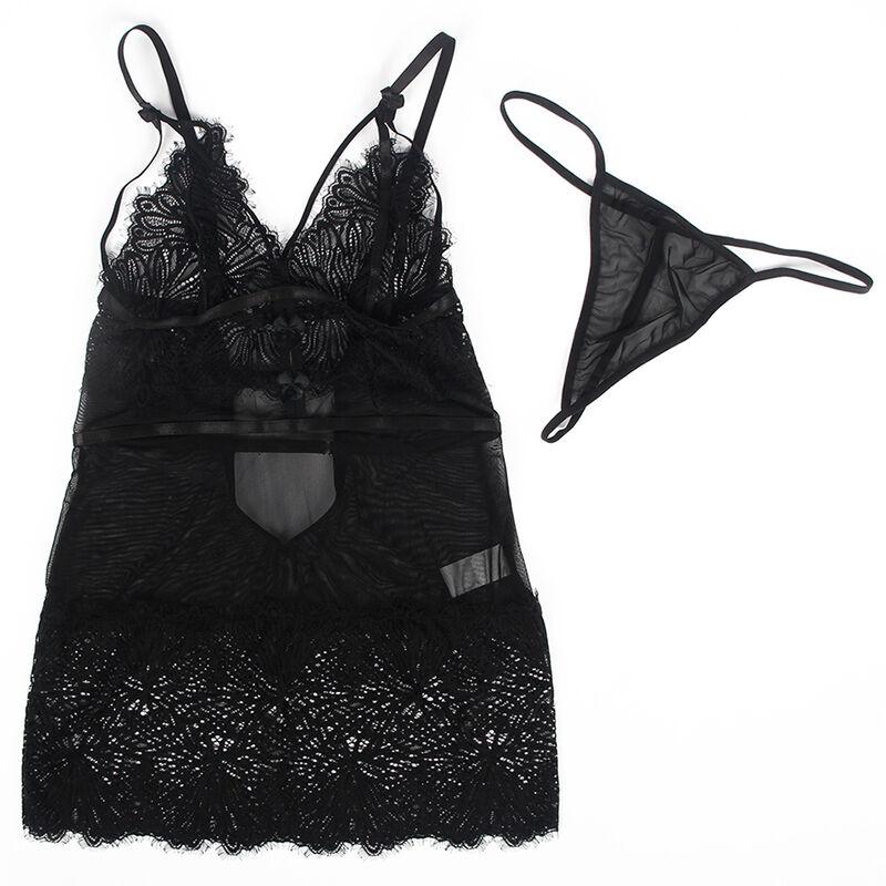 Subblime - Babydoll With Adjustable Lace Straps Black L/Xl