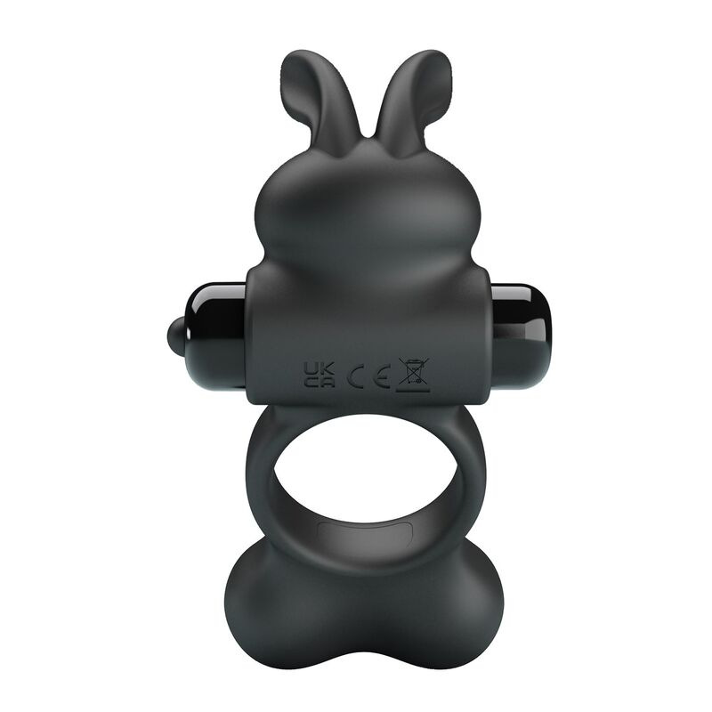 Pretty love - vibrating penis ring with bunny stimulator 10 functions black 4