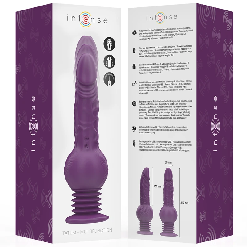 Intense - tatum multifunction vibrator with up and down vibration 24 cm purple 7