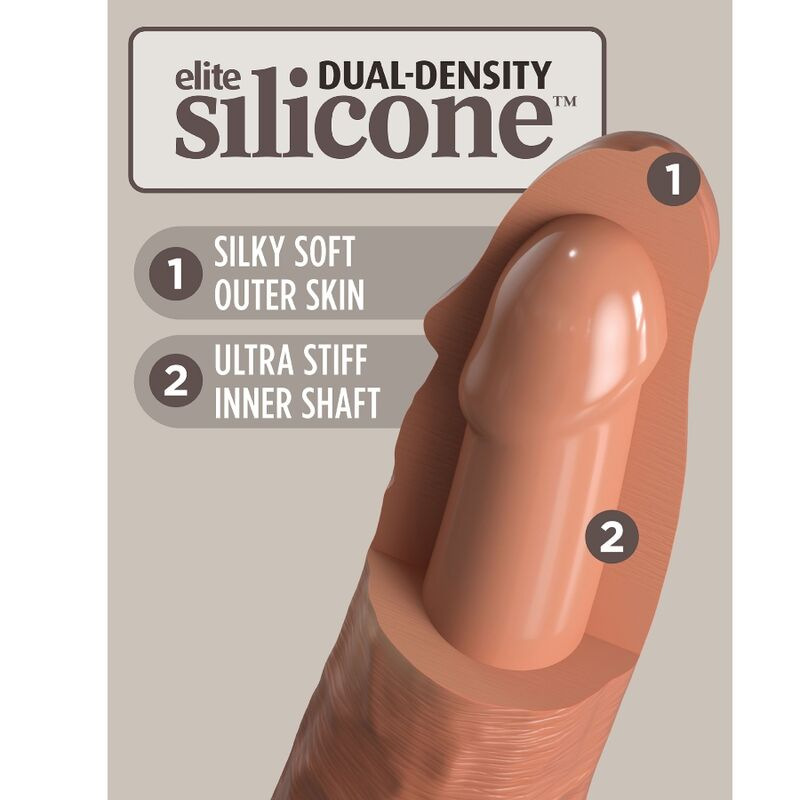 King cock - elite realistic silicone dildo 20.3 cm caramel 3