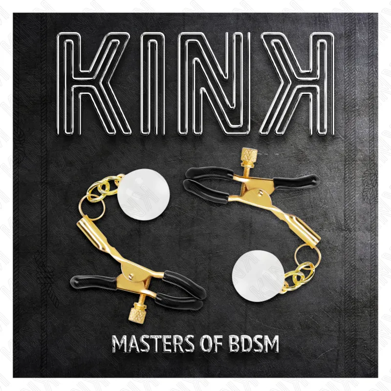 Kink - Glass Bead Nipple Clamps Gold 6 Cm 4