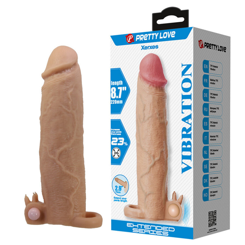 Pretty love - xerxes penis sleeve with clitoral stimulator and vibration 7