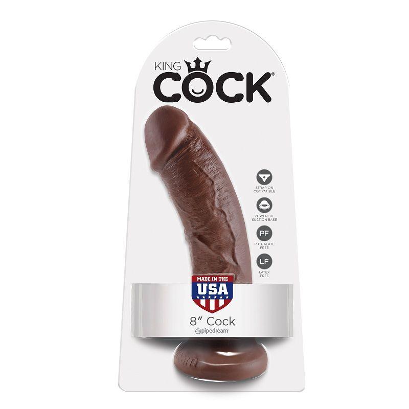 King Cock 8&Quot; Cock Brown 20.3 Cm