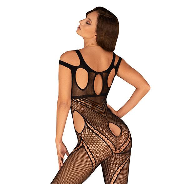 Obsessive - Sleeveless Catsuit With Open Crotch Black S/M/L