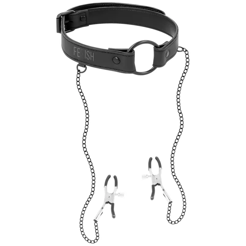 Fetish Submissive Ring Gag With Nipple Clamps - Obojok So Svorkami 1
