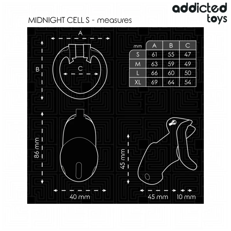 Addicted toys locked - mindnight cell penis cage size s 4.8 cm 4