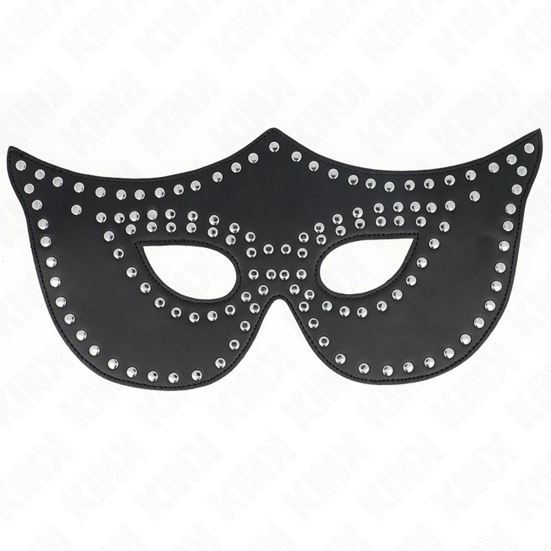 Kink - leatherette mask with rivets model 2 30 x 12 cm 2