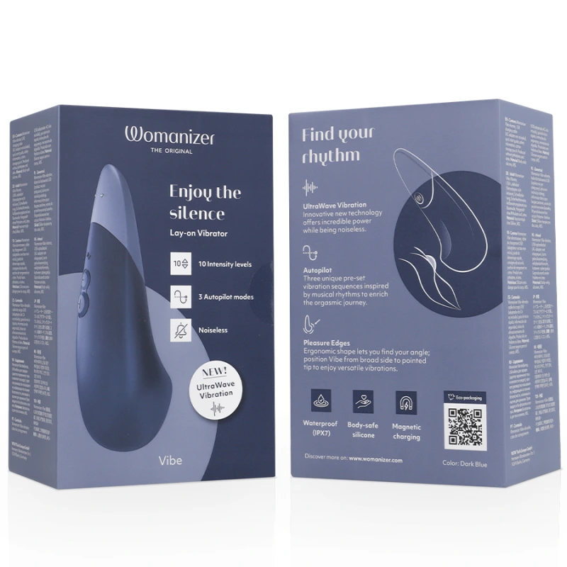 Womanizer - vibe lay-on silent vibrator dark blue 6