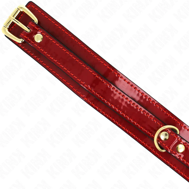 Kink - Wine Red Adjustable Necklace With Golden Details 29-42.5 Cm X 4 Cm 4
