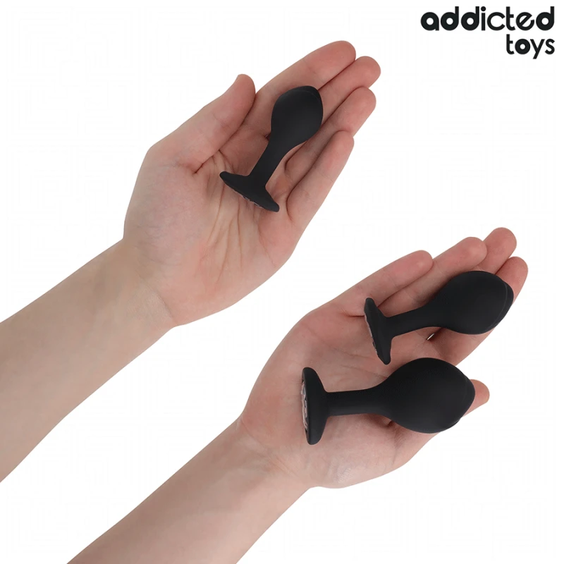 Addicted toys - set of 3 anal plug silicone with jewel 4