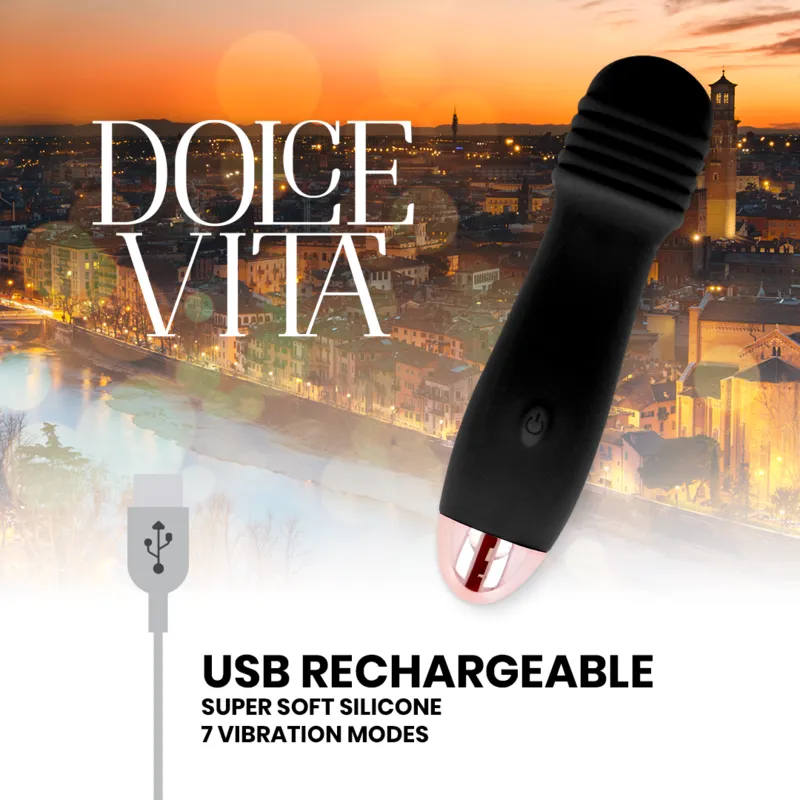 Dolce Vita Rechargeable Vibrator Three Black 10 Speed