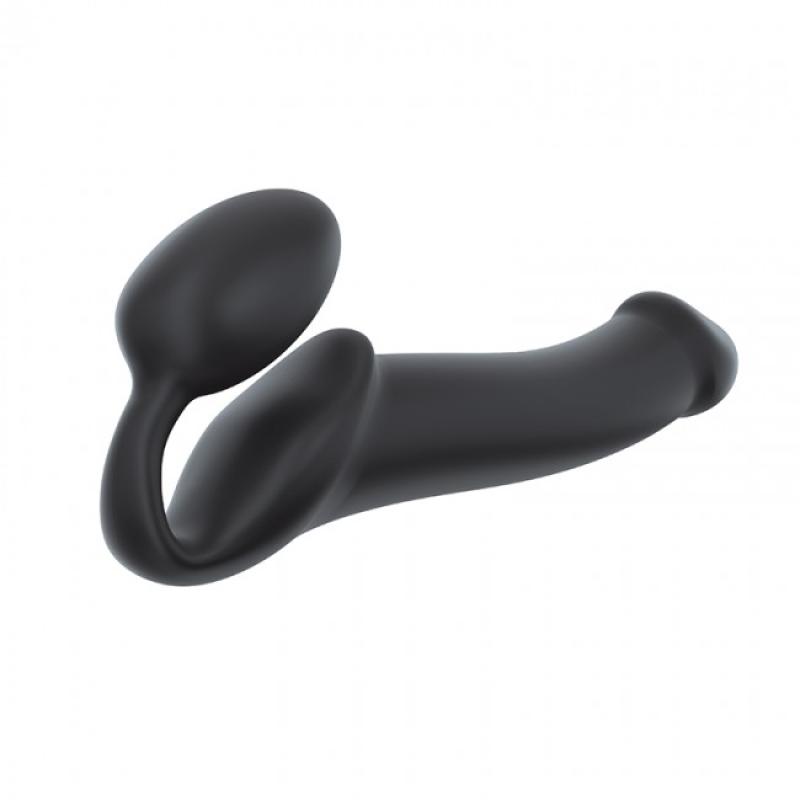 Strap-On-Me Semi-Realistic Bendable Strap-On Black L - Pripínací Penis