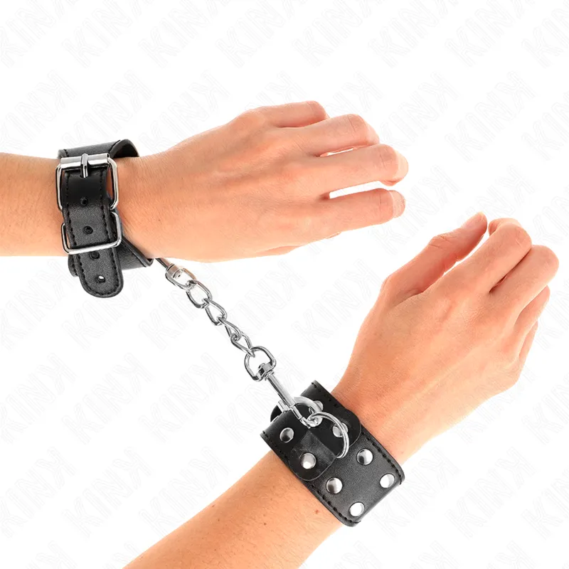 Kink - Wristbands With Double Line Of Adjustable Studs Black 3