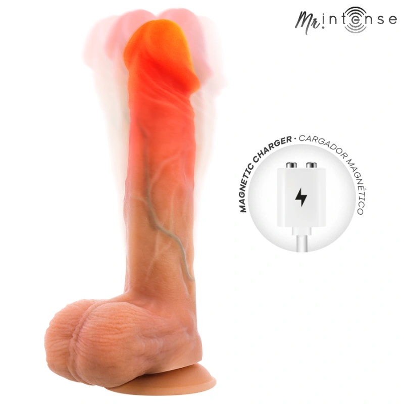 Mr intense - logan vibrator dildo silicone with heat effect and remote control 20 cm -Ø- 4,1 cm 1
