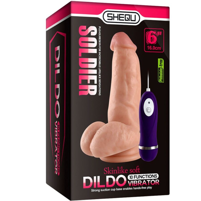 Shequ - soldier vibrator dildo with remote control 16 cm 6
