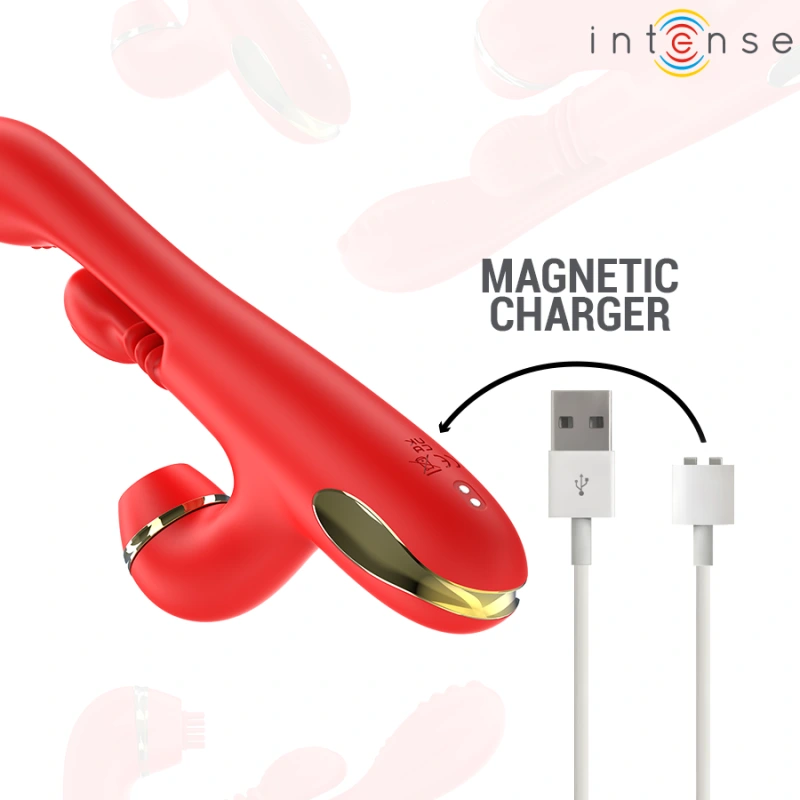 Intense - katy multifunction clitoris stimulator 4 interchangeable heads red 7