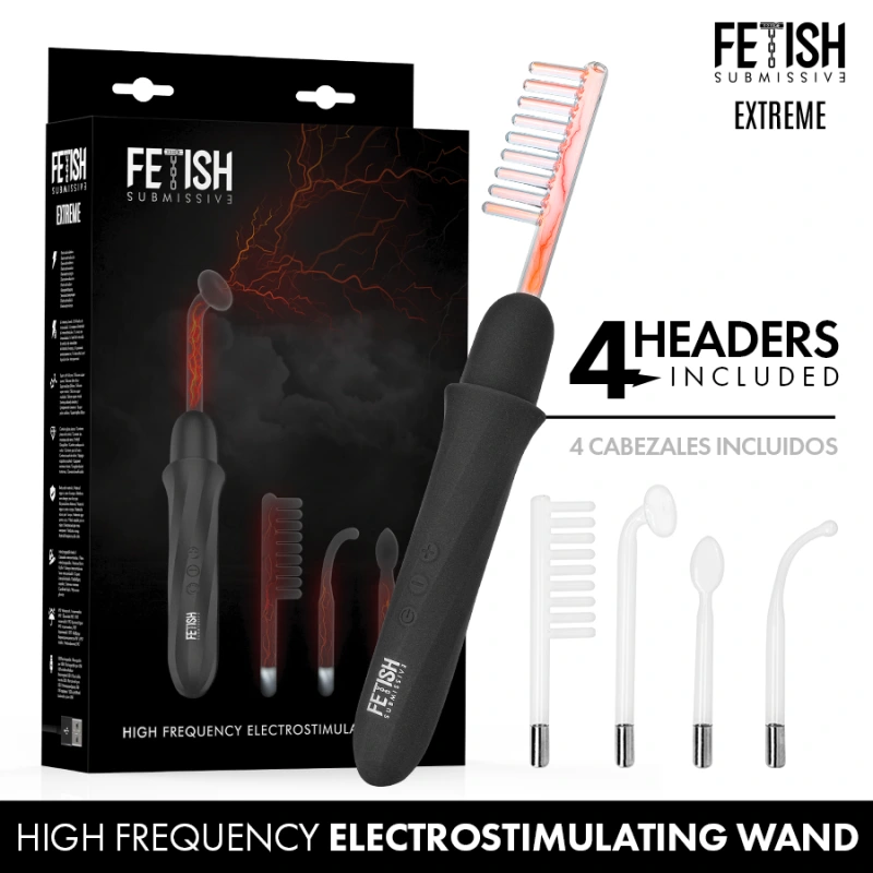 Fetish submissive - high frequency electrostimulation wand
