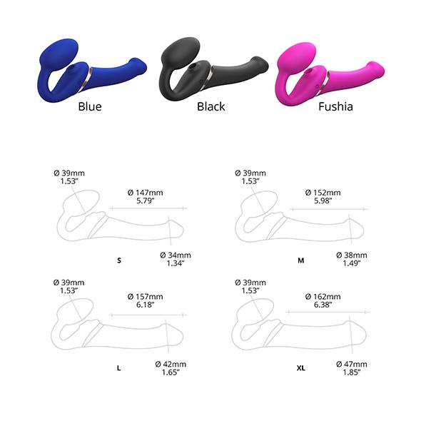 Strap-On-Me - Strap-On Multi Orgasm Remote Controlled 3 Motors Fuchsia M - Pripínací Penis 7