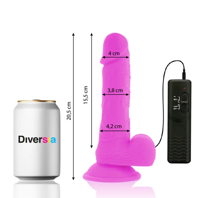 Diversia Flexible Vibrating Dildo 20.5 Cm - Purple 1