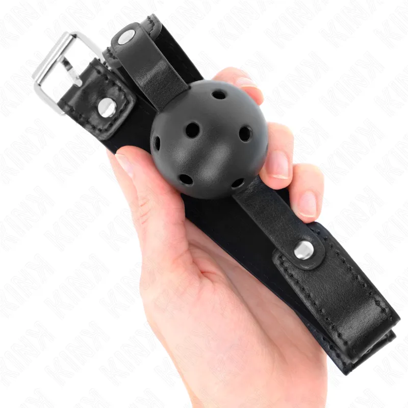 Kink - Black Breathable Ball 4.5 Cm Gag 65 X 2.5 Cm 3