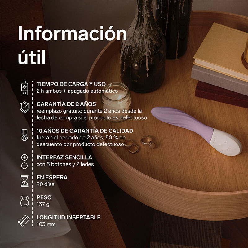 Lelo - mona twist rechargeable app-controlled g-spot vibrator lavender 5