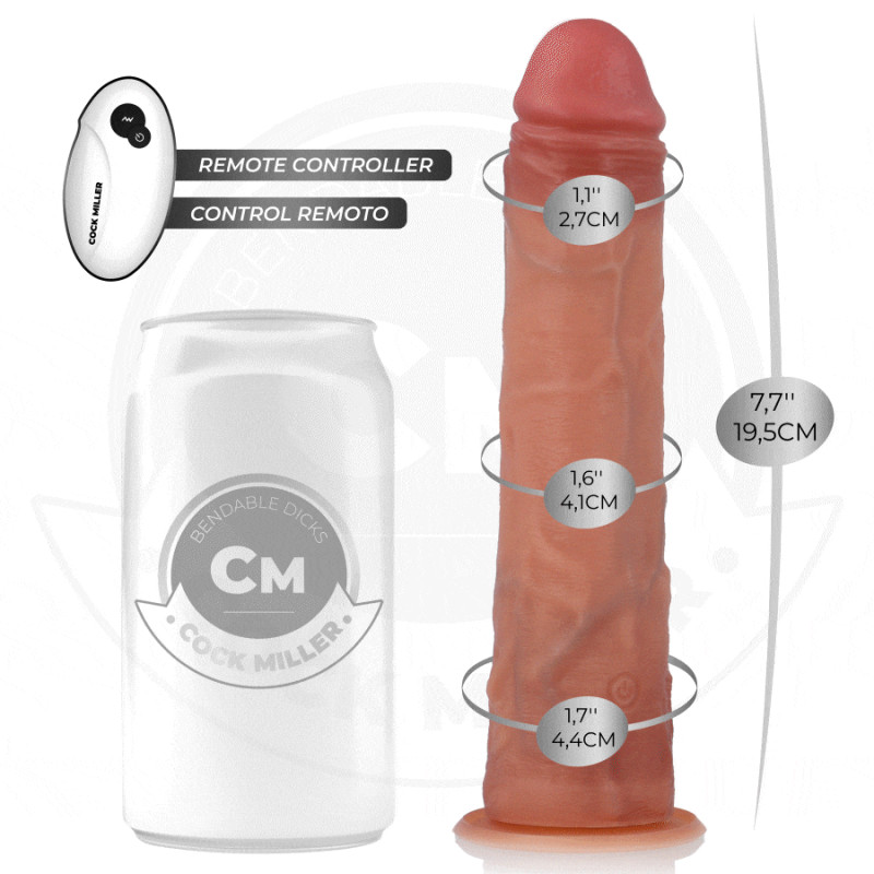 Cock miller - hyper-realistic dildo with suction cup and thrusting with remote control 19.5 cm 1