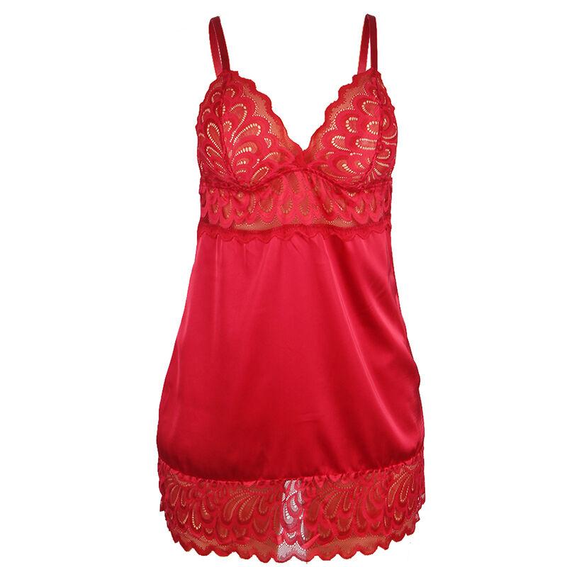 Subblime - Satin Babydoll With Lace Red L/Xl