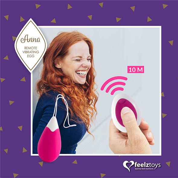Feelztoys - Anna Vibrating Egg Remote Deep Pink 7