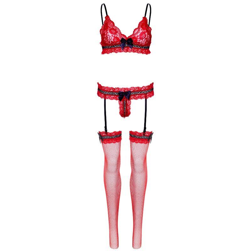 Leg Avenue Three Pieces Set One Size - Red