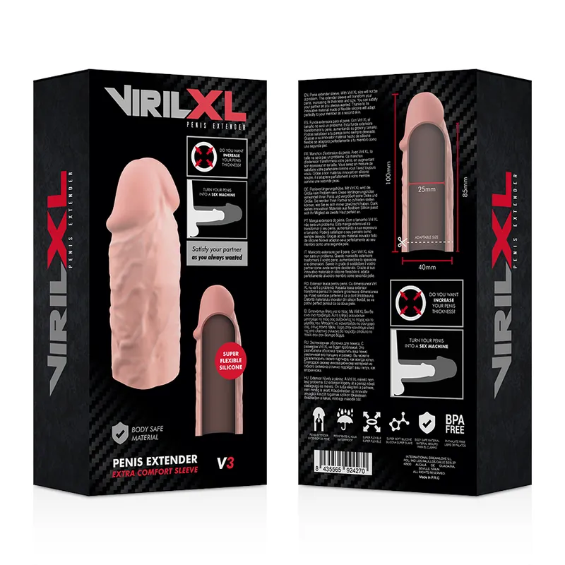 Virilxl Penis Extender Extra Comfort Sleeve V3 Flesh - Návlek Na Penis