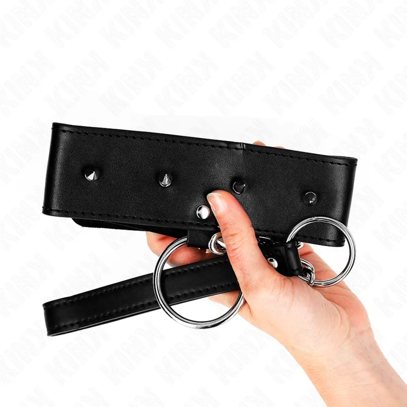 Kink - Necklace 65 Cm With Leash With Silver Studs Model 2 Adjustable 36-43 Cm X 5 Cm 4