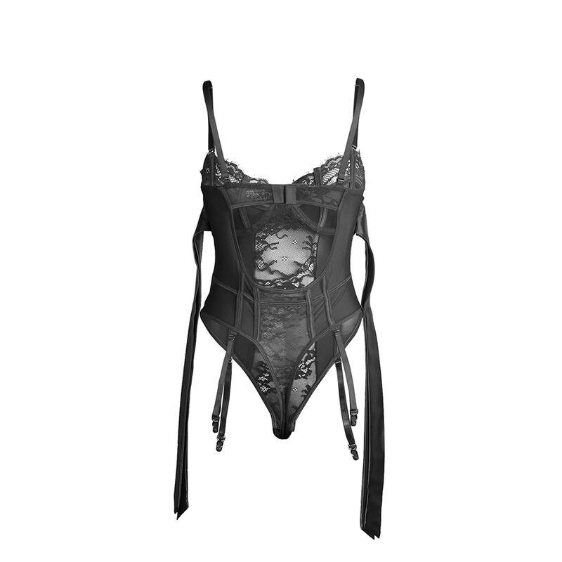 Subblime - 955502 lace bodysuit with bows and garters black l/xl 4