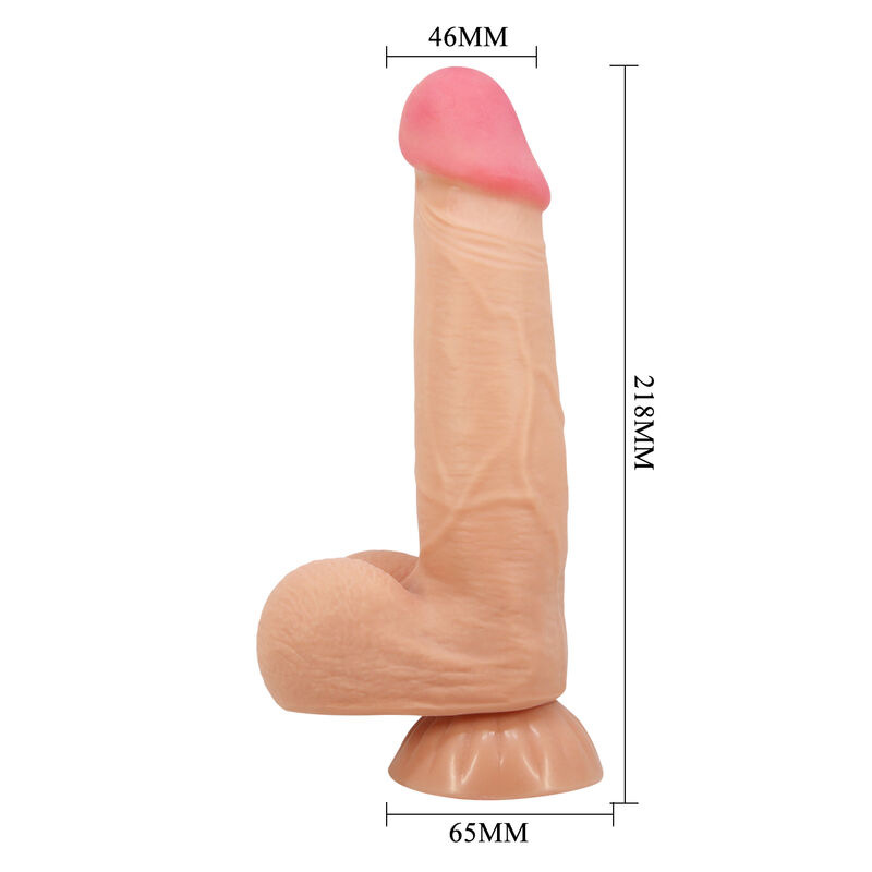Pretty love - sliding skin series realistic dildo with sliding skin suction cup 21.8 cm 2