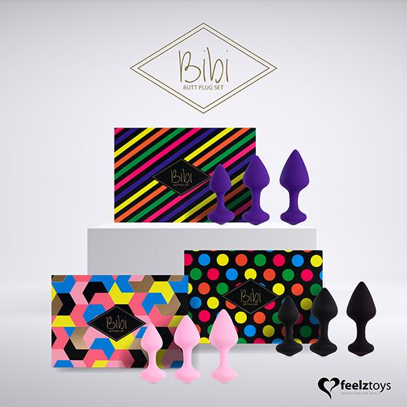 Feelztoys - Bibi Butt Plug Set 3 Pcs Purple- Sada Análnych Kolíkov 10
