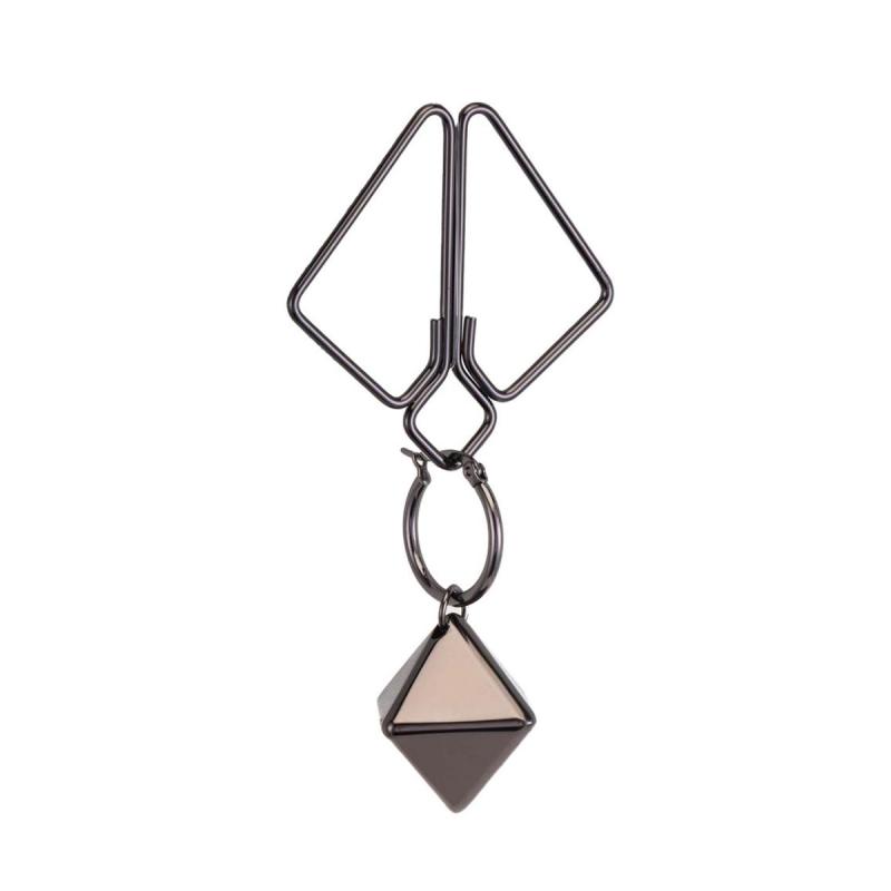 Lockink - Nipple Clamps With Heavy Pendant - Grey 5