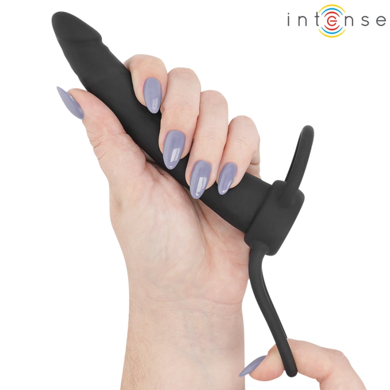 Intense lucas anal dildo with cock and testicle ring silicone 3