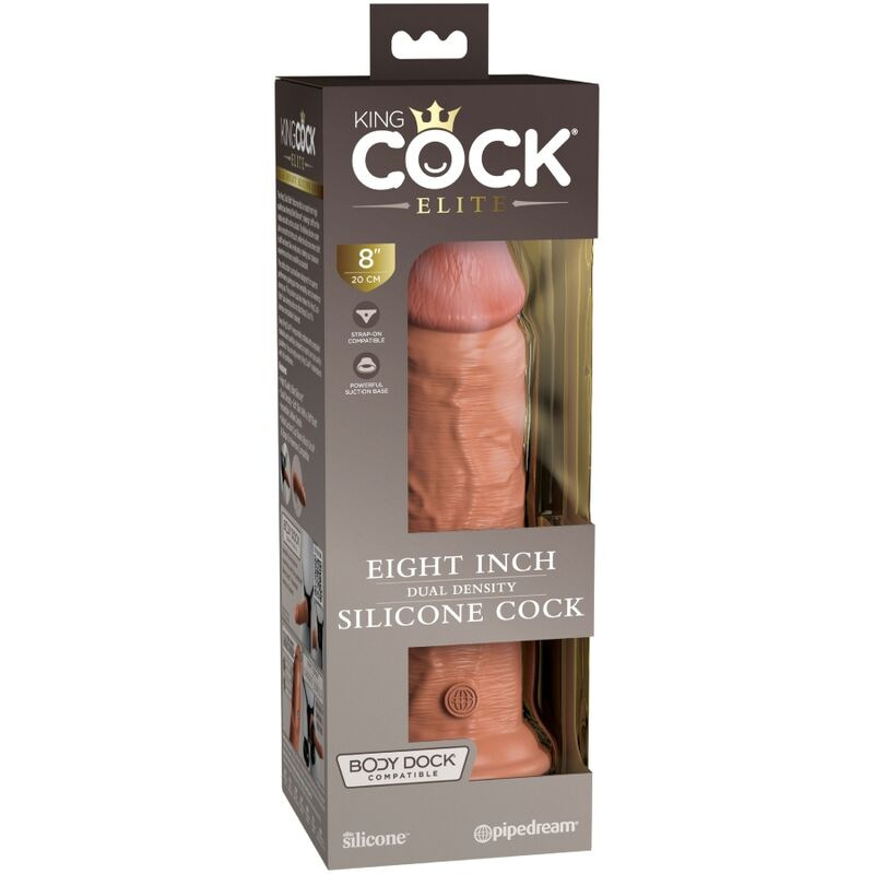 King cock - elite realistic silicone dildo 20.3 cm caramel 4