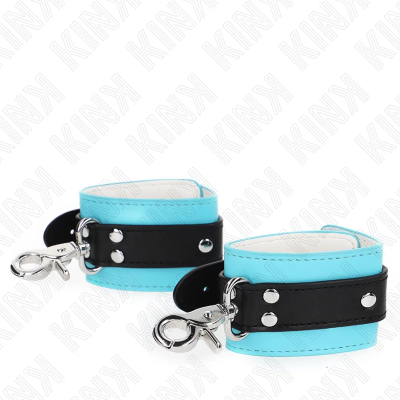 Kink - Premium Lockable Wrist Restraints Black / Blue Adjustable 21-28 Cm X 5.5 Cm