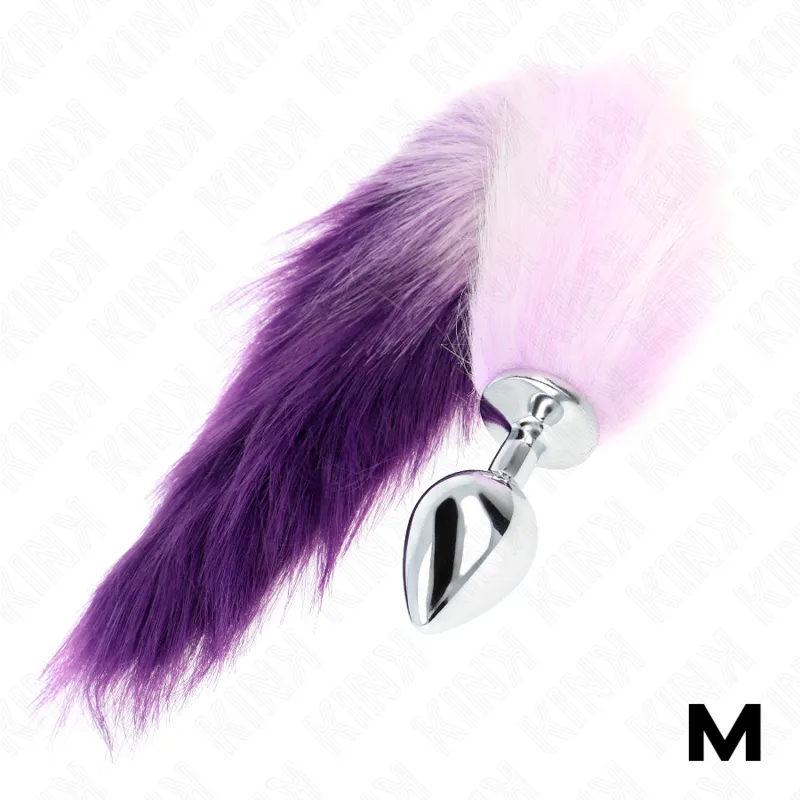 Kink - Anal Plug Size M 8 X 3.5 Cm With Synthetic Tail 40 Cm Purple