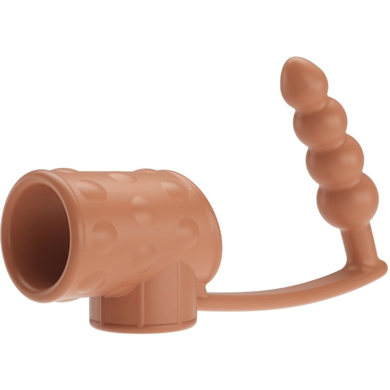 Pretty love - penis sleeve with anal plug natural 1
