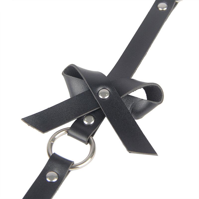 Subblime - Leather Chainleg Harness Black One Size