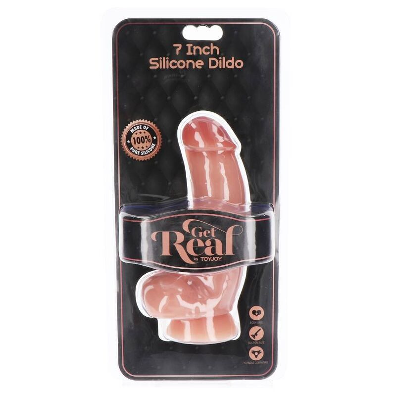 Get real - silicone dildo 18 cm w balls skin 3