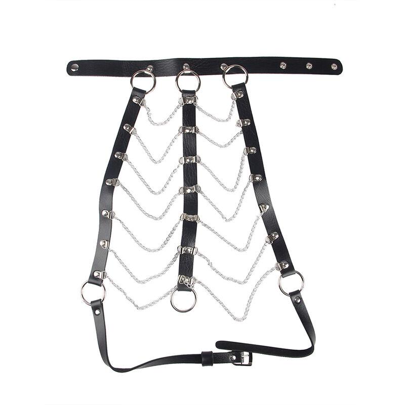 Subblime - Chest Harness Leather Chains Black One Size 3